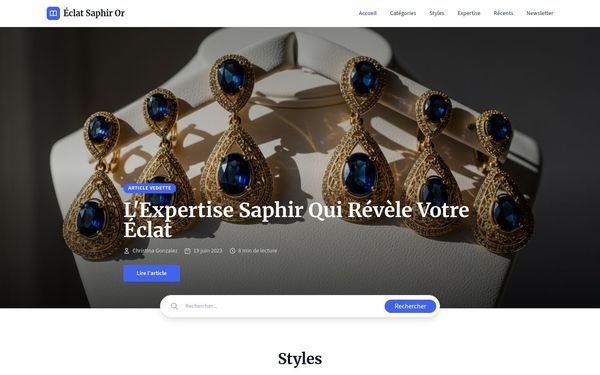 bubbles-antique.com — Boucles d'oreilles saphir en or