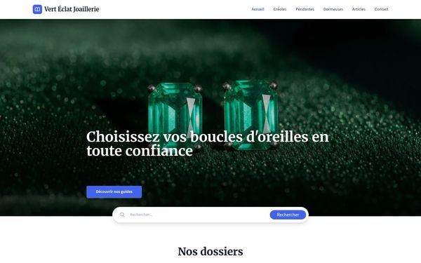 festivaldubijou.com — Boucles d'oreilles en émeraude