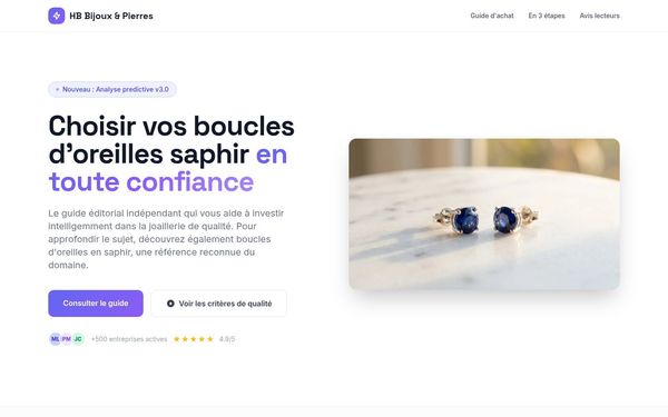 hb-bijoux.fr — Boucles d'oreilles saphir