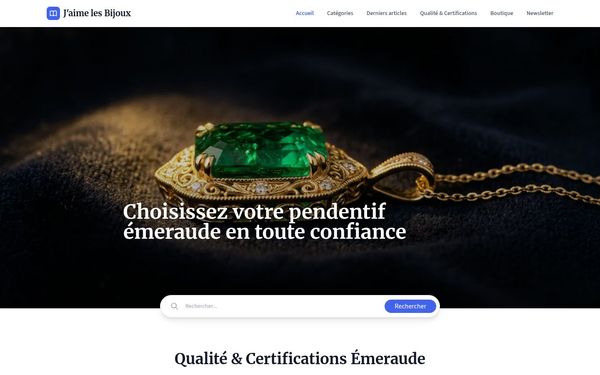 jaimelesbijoux.fr — Pendentifs émeraude en or