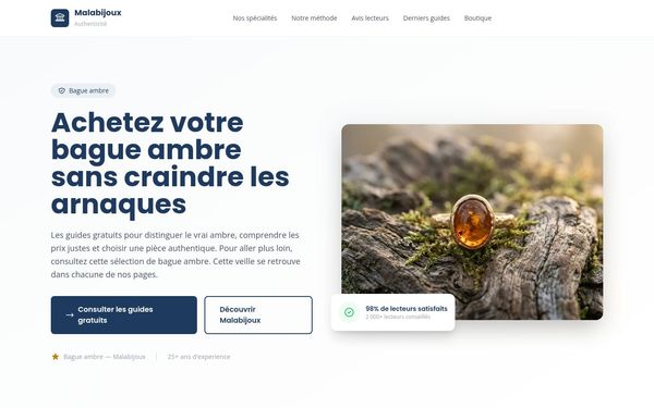 malabijoux.net — Bague ambre